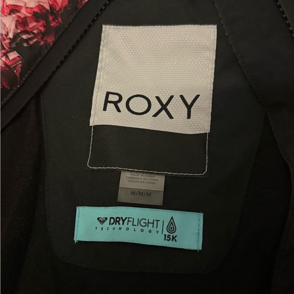 Roxy Ladies Bright Pink Snow Pants and Pink and Black Rose Jacket - Picture 3 of 5